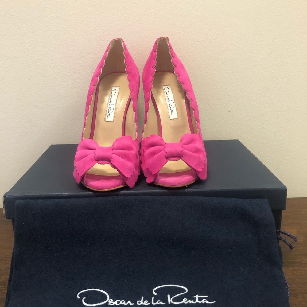 NIB Oscar De La Renta Scalatobow Open Toe 5.5M - Picture 4 of 7